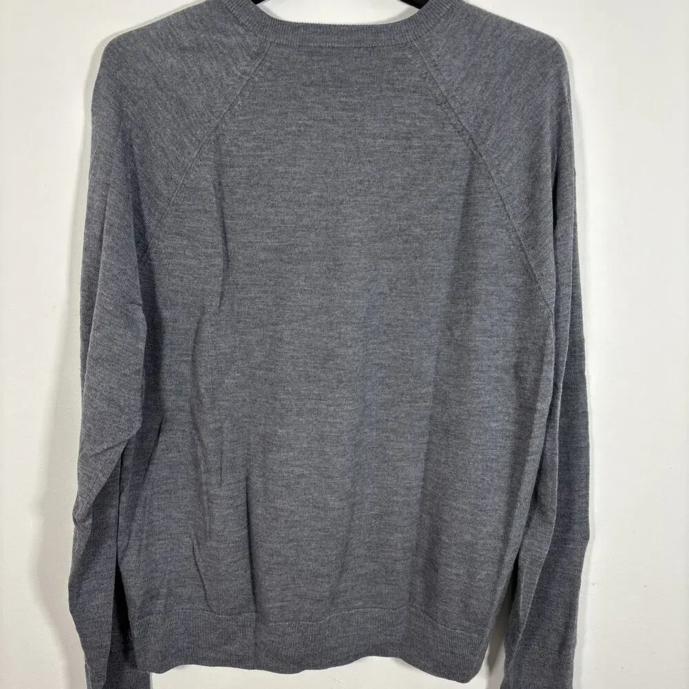 Banana Republic‎ Baruffa Sweater 100% Italian Merino Wool Mens XL Gray Crew Neck